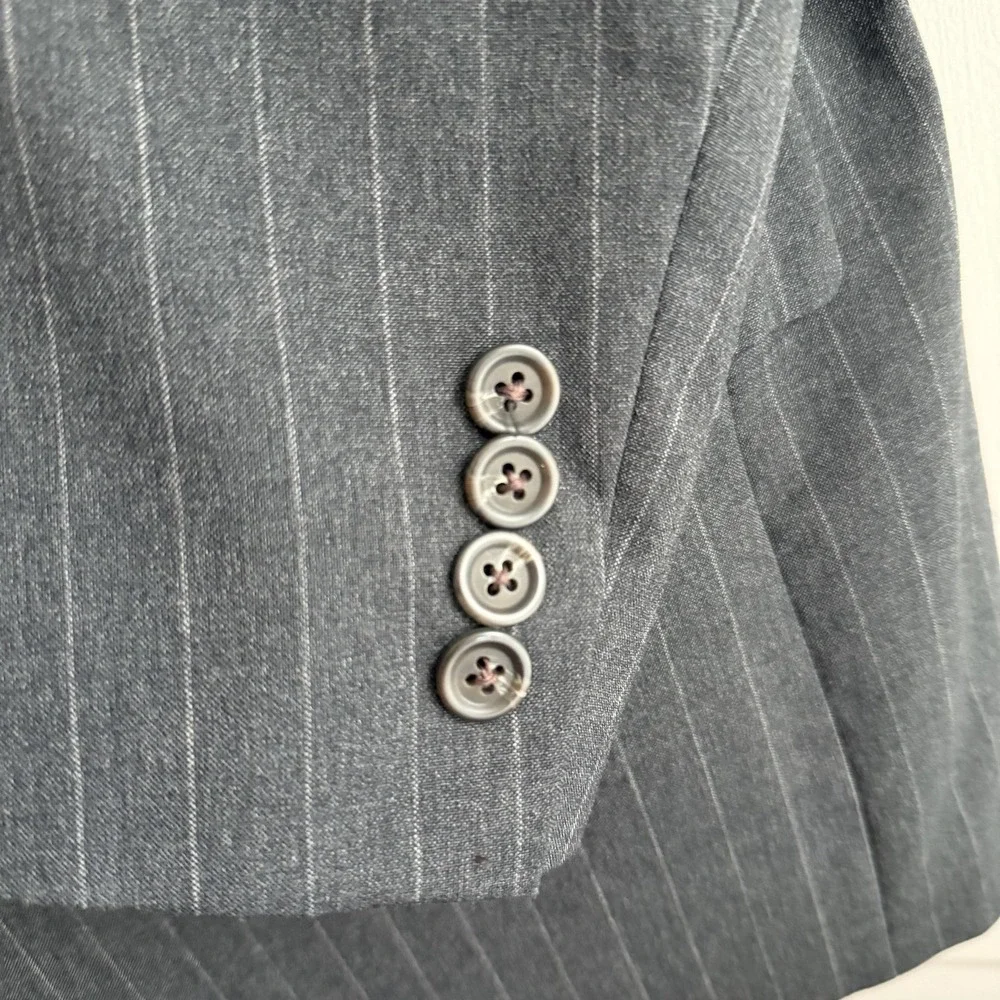 Polo University Club Ralph Lauren Suit Jacket Mens 41 Short Gray Pinstripe‎ Wool